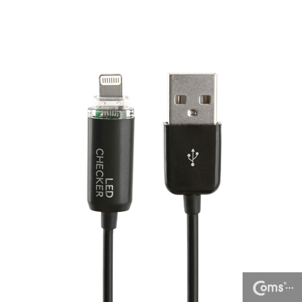 Coms iOS 스마트폰 5 LED 케이블/ 완충알림/Black/8핀/충전