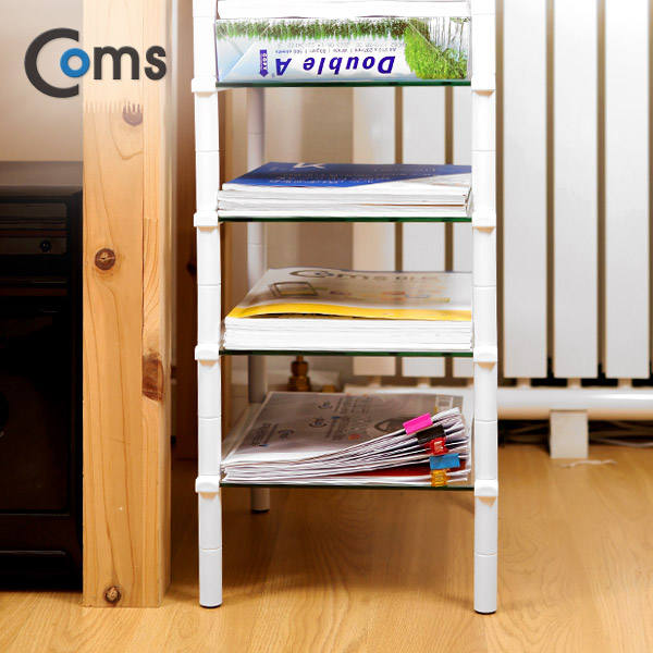 Coms 다용도 5단 진열장/GS235W, (5T=250x310)x5, 화이트