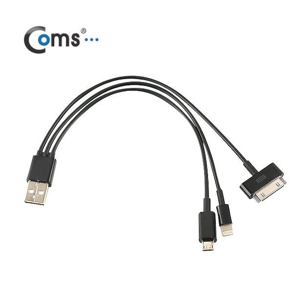 Coms 아이폰 5 케이블(3 in 1/멀티), 20cm/Black