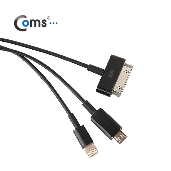 Coms 아이폰 5 케이블(3 in 1/멀티), 20cm/Black