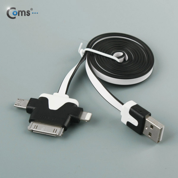 Coms 3 in 1 멀티 케이블 / 충전 케이블, T형/Black