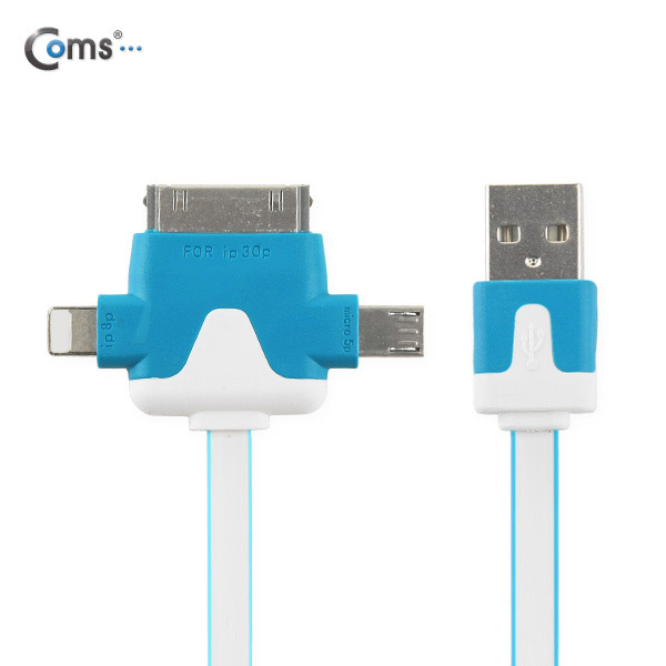 Coms 3 in 1 멀티 케이블 / 충전 케이블, T형/Blue