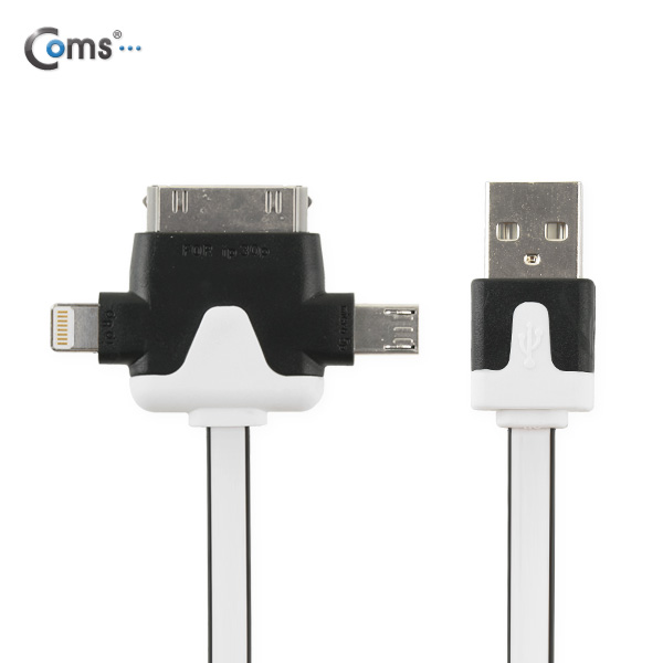Coms iOS 스마트폰 5 케이블(3 in 1/멀티), T형/Black/8핀/충전