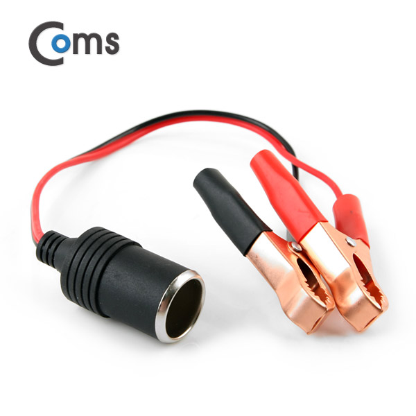 Coms 차량용 시가 전원 케이블(Gold), 배터리 +/- 악어클립 / 시가잭(시거잭)