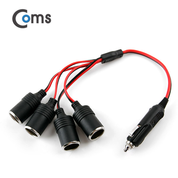 Coms 차량용 시가 Y형 분배기, 4분배, 케이블형 40cm / 시가잭(시거잭)