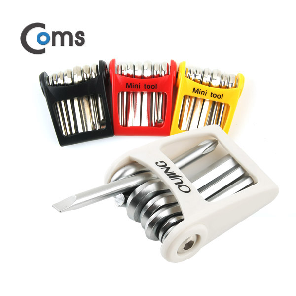 Coms 공구-미니렌치 (육각,+,-) 색상랜덤발송