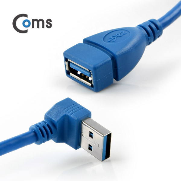 Coms USB 3.0 젠더-연장A(M/F), Short 케이블, 하향90도 꺾임(꺽임)