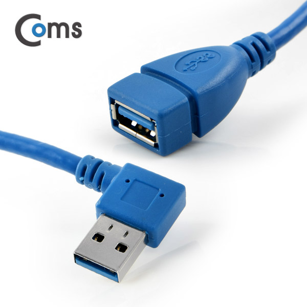 Coms USB 3.0 젠더-연장A(M/F), Short 케이블, 좌향90도 꺾임(꺽임)