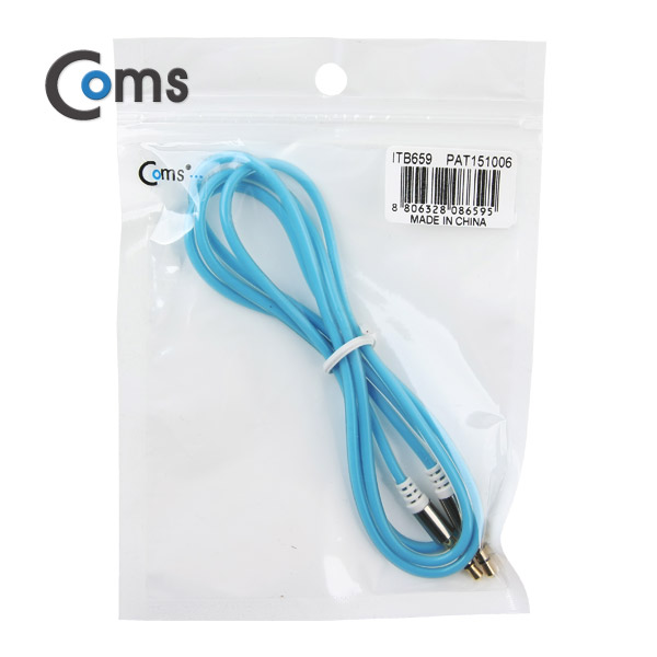 Coms 스테레오 케이블 (3.5) 1M 슬림형/Sky Blue/Stereo