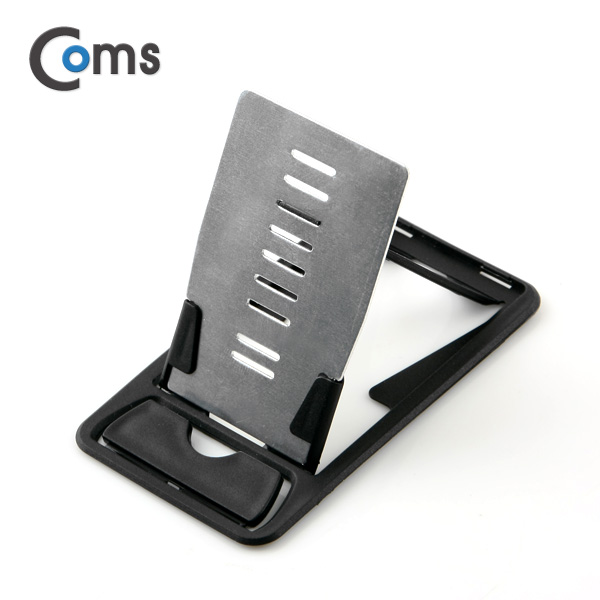 Coms 스마트폰 거치대 (탁상용/접이식/카드지갑/폴더식), Black