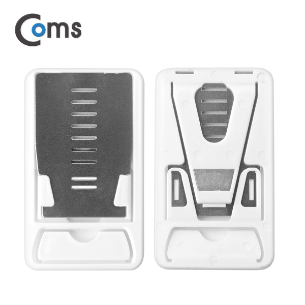 Coms 스마트폰 거치대 (탁상용/접이식/카드지갑/폴더식), White