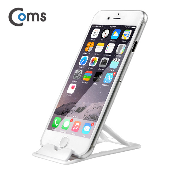Coms 스마트폰 거치대 (탁상용/접이식/카드지갑/폴더식), White