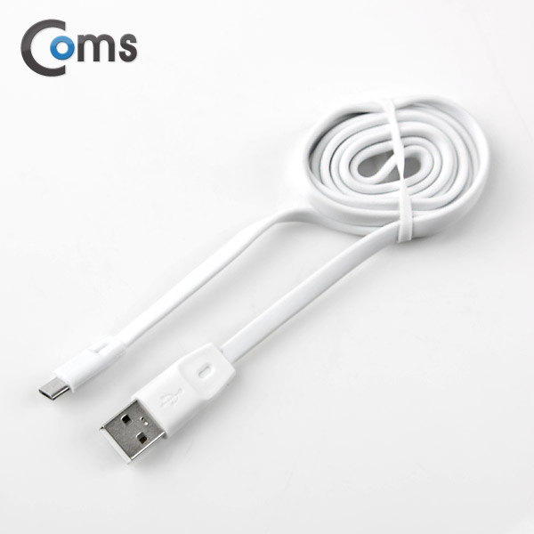 Coms USB/Micro USB(B) 케이블(Flat형) 1M, White
