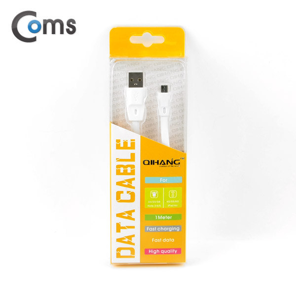 Coms USB/Micro USB(B) 케이블(Flat형) 1M, White
