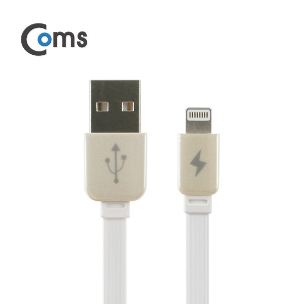 Coms 스마트폰 수동감김(A사 iOS 스마트폰) 케이블 White
