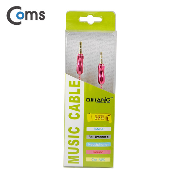 Coms 스테레오 케이블 (Snake/3.5/4극) 1M, Pink/Stereo