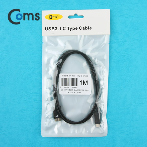 Coms USB 3.1 케이블 C(M)-Micro B(M) 1M, 5Gbps