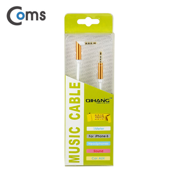 Coms 스테레오 케이블 (3.5/4극) 1M/꺾임(꺽임), White/Stereo