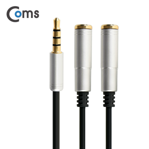Coms  스테레오 케이블 Y형 30cm, 4극/Metal Silver