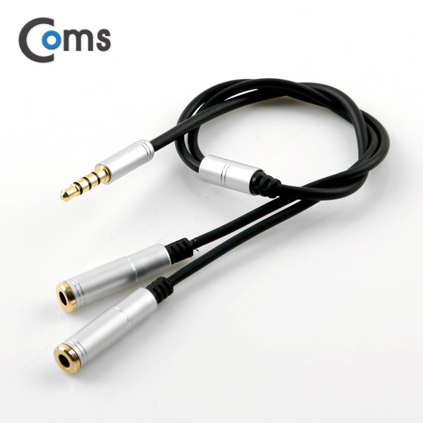 Coms  스테레오 케이블 Y형 30cm, 4극/Metal Silver