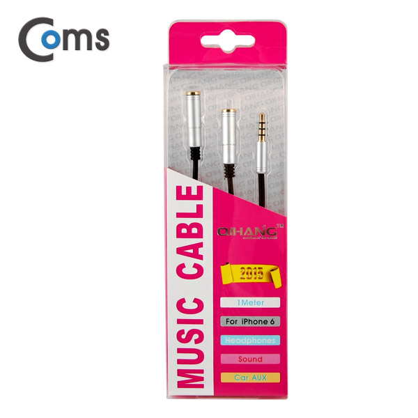 Coms  스테레오 케이블 Y형 30cm, 4극/Metal Silver