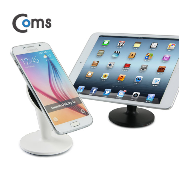 Coms 스마트폰/태블릿 거치대(M52) 360도 회전 head Ball (White)