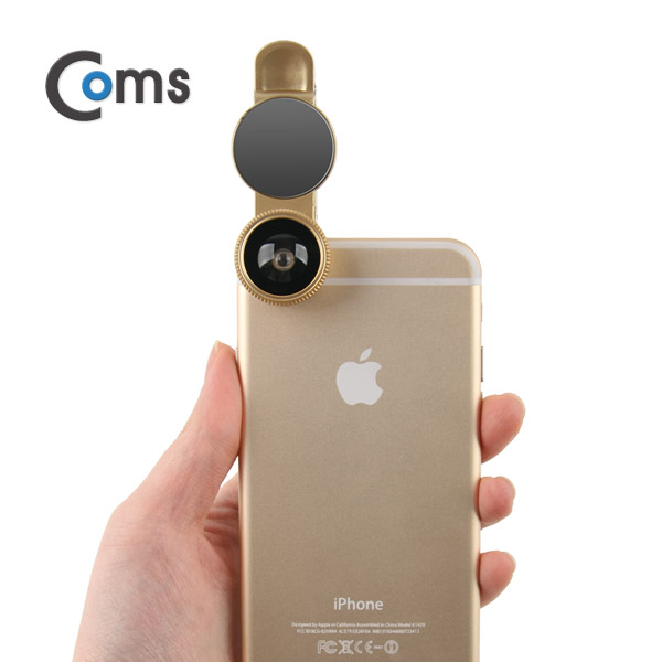 Coms 3 in 1 스마트폰 카메라 확대경 (셀카렌즈) Macro/피쉬아이/Wide, 반사경