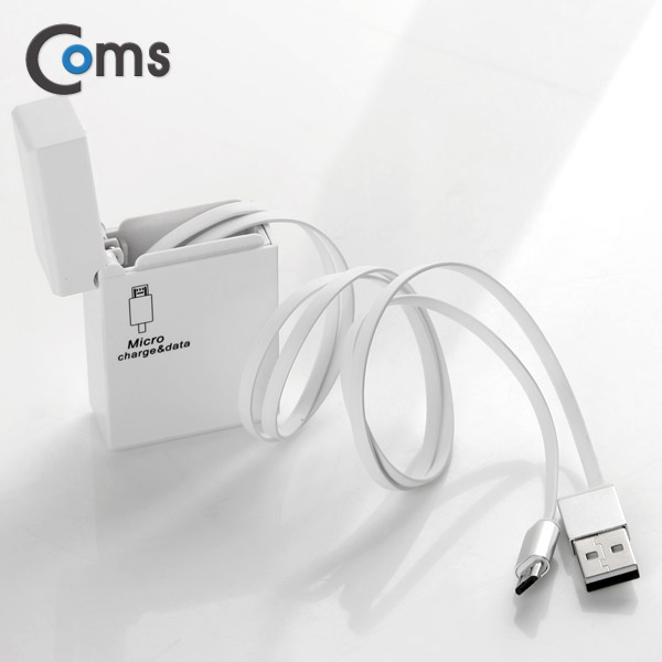 Coms 스마트폰 자동감김(Micro B) 케이블 Box Cap형