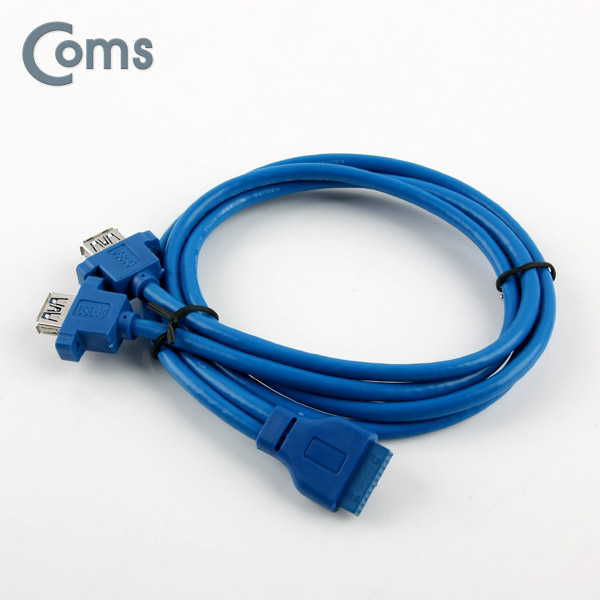 Coms USB 포트 3.0 (20P to 2port USB) Y형 케이블, 80cm