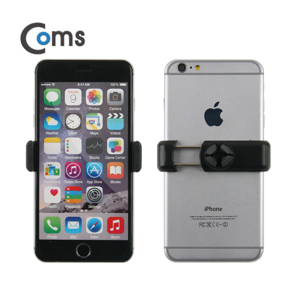 Coms 차량용 거치대 (에어컨 설치/6형 이하폰) Black / 송풍구