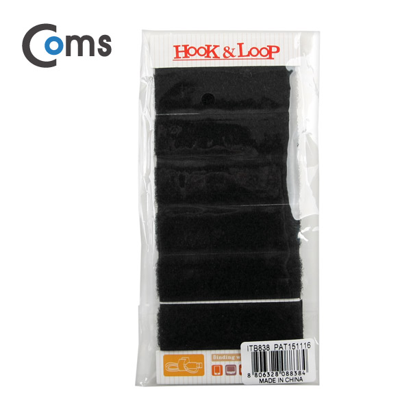 Coms 벨크로 타이(6pcs) Black/케이블타이