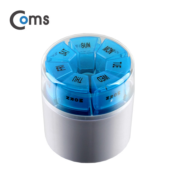 Coms 라운드 컵 약 케이스, 다용도 PVC 수납함(부품)/ 7단, 내부 4단