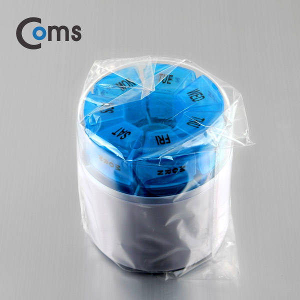 Coms 라운드 컵 약 케이스, 다용도 PVC 수납함(부품)/ 7단, 내부 4단