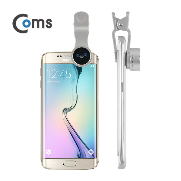 Coms 셀카렌즈, 스마트폰 카메라 확대경(3 in 1) 렌즈교체형/Silver