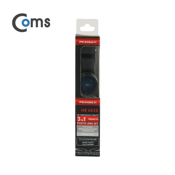 Coms 셀카렌즈, 스마트폰 카메라 확대경(3 in 1) 렌즈교체형/Black