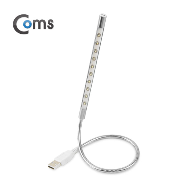 Coms USB 램프(라인/막대형) 10LED/터치(on/off) Silver