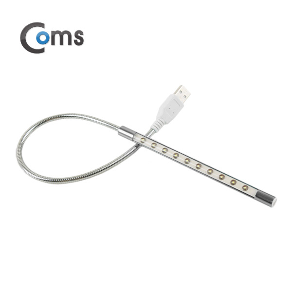 Coms USB 램프(라인/막대형) 10LED/터치(on/off) Silver