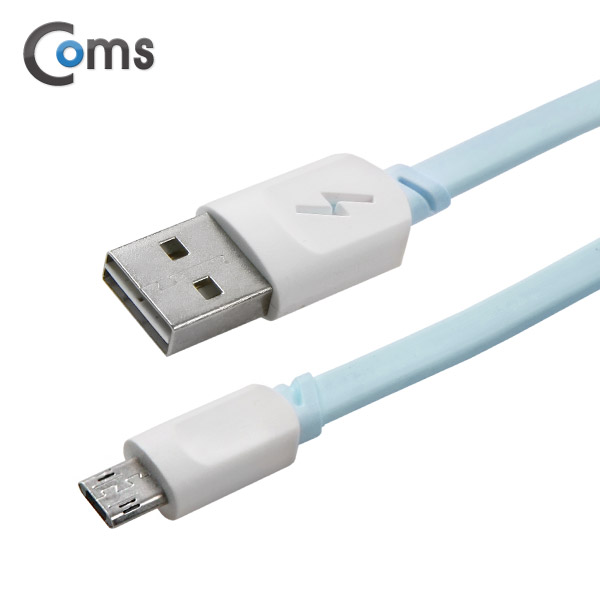 Coms USB/Micro USB 케이블(양면), Sky Blue
