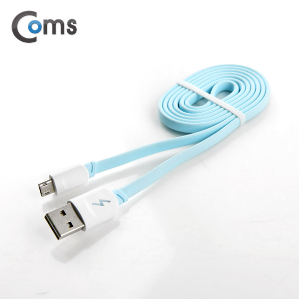 Coms USB/Micro USB 케이블(양면), Sky Blue