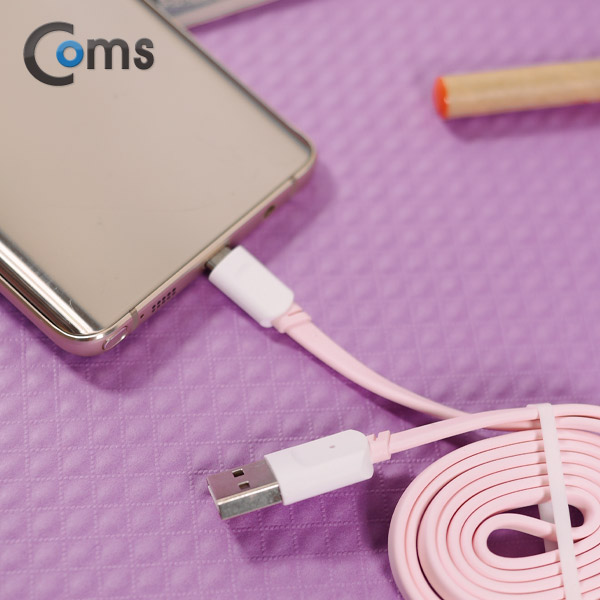 Coms USB/Micro USB 케이블(양면), Pink