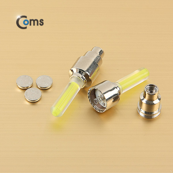 Coms 자전거/바이크 안전점멸기(Green), 튜브 밸그(슈래더 장착) / LED