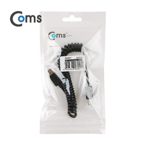 Coms USB 3.1 케이블 (Type C) 스프링 10cm Type C (M)/Mini 5P(M)