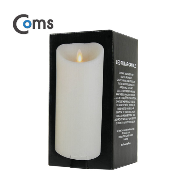 Coms 전자 촛불, LED 양초 (중) 89 x 186mm (Size D타입 1.5V 건전지x2ea )