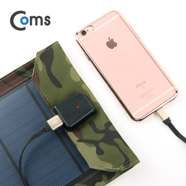 Coms 태양광 충전기 5W 패널, 5.2V/1A