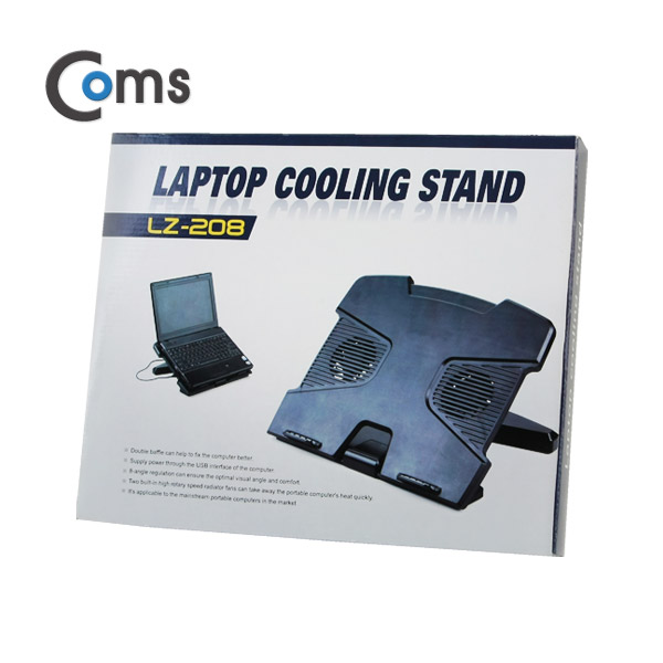 Coms 노트북 쿨링 패드 (USB 전원/2팬 내장/8단 각도조절)