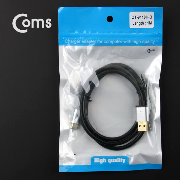Coms USB 3.1 케이블 (Type C) 1M, Black