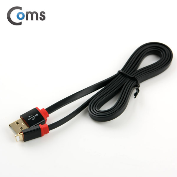 Coms IOS 8핀(8Pin) 케이블 (Flat) 1.2M, 검정