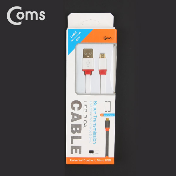 Coms USB/Micro USB(B) 케이블 1.2M 흰색/마이크로5핀/5Pin