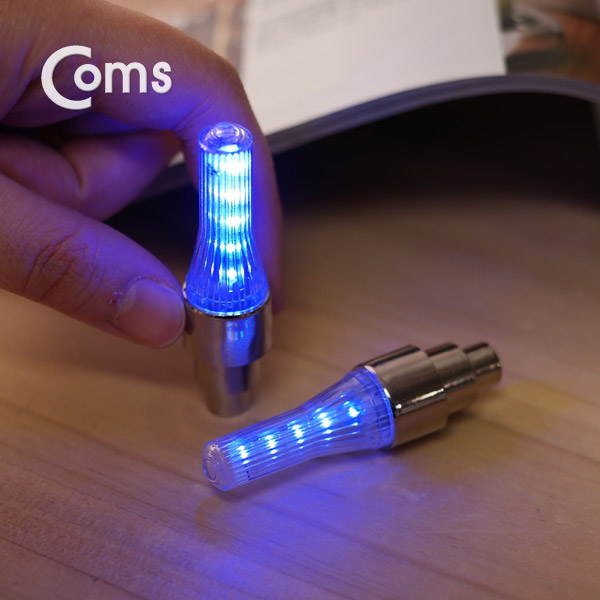 Coms 자전거 / 바이크 안전 점멸기 /튜브밸브 /  1Set(2개) / LED