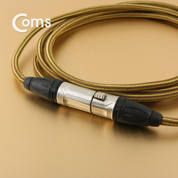 Coms 캐논 케이블 연장 3M/고급, 3P Mic(M)/3P Mic(F) Microphone